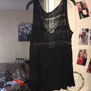 Black lace tank top